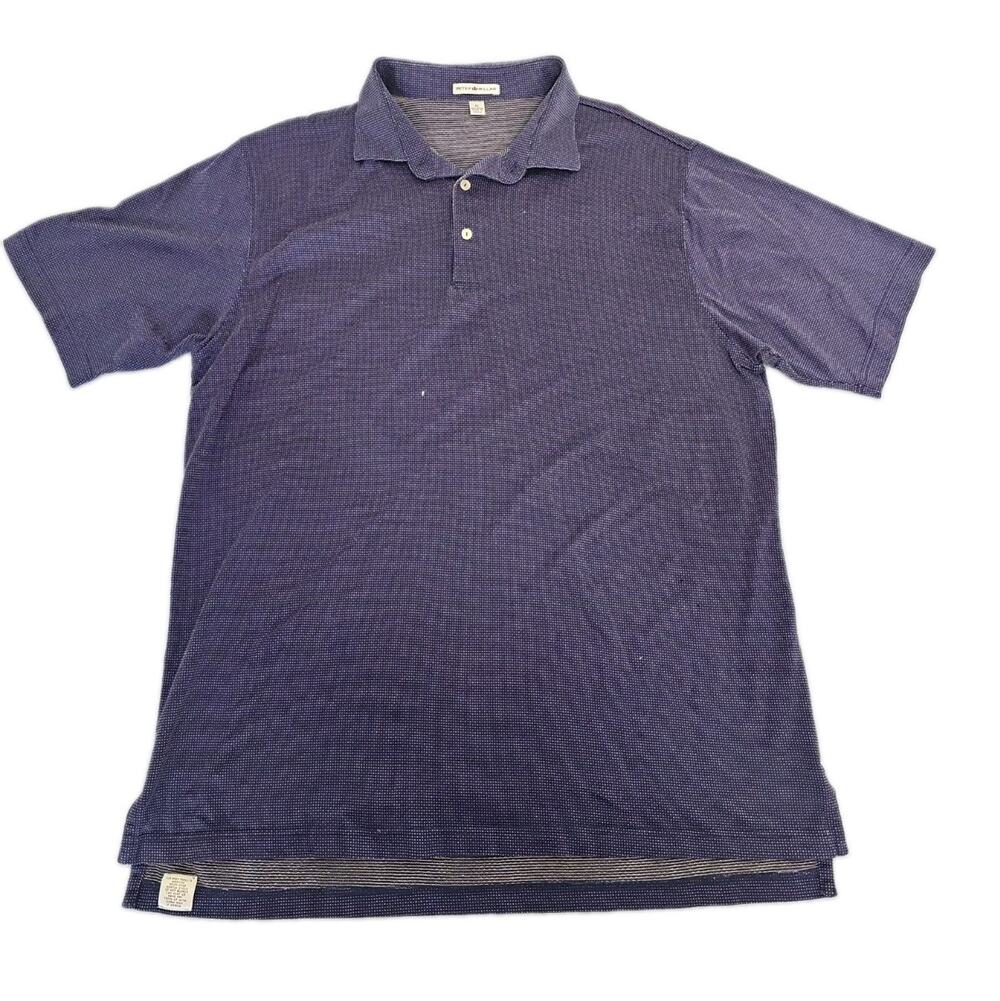 Peter Millar XL Golf Polo Mens Purple Shirt Summer Short Sleeve Beach Micro Dot